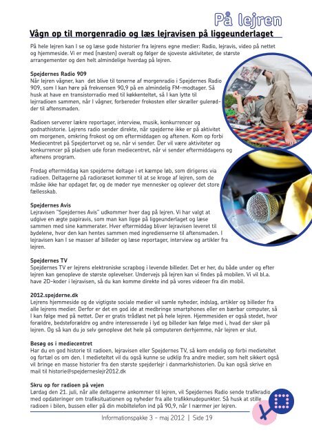 INFORMATIONSPAKKE 3 - Spejdernes Lejr 2012