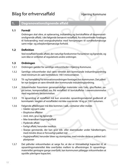 Regulativ for erhvervsaffald - Hjørring Kommune