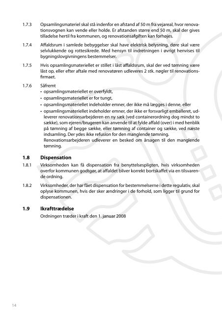 Regulativ for erhvervsaffald - Hjørring Kommune