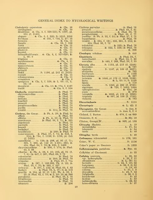 General index to the mycological writings of C. G. Lloyd ... - MykoWeb