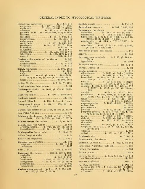 General index to the mycological writings of C. G. Lloyd ... - MykoWeb