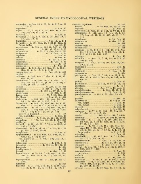 General index to the mycological writings of C. G. Lloyd ... - MykoWeb