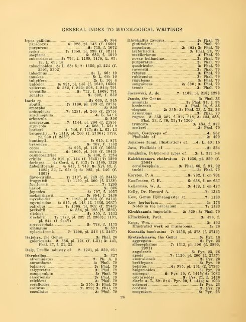 General index to the mycological writings of C. G. Lloyd ... - MykoWeb