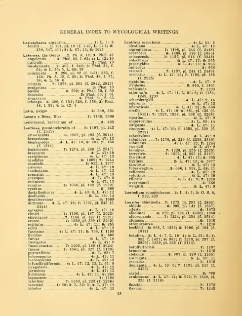 General index to the mycological writings of C. G. Lloyd ... - MykoWeb