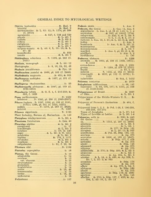 General index to the mycological writings of C. G. Lloyd ... - MykoWeb