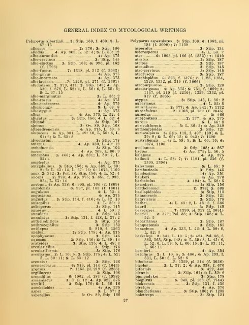 General index to the mycological writings of C. G. Lloyd ... - MykoWeb