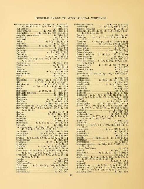 General index to the mycological writings of C. G. Lloyd ... - MykoWeb