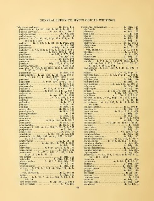 General index to the mycological writings of C. G. Lloyd ... - MykoWeb
