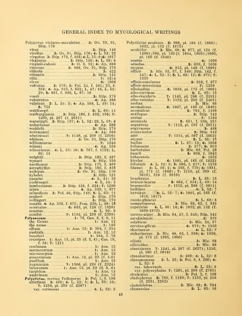 General index to the mycological writings of C. G. Lloyd ... - MykoWeb