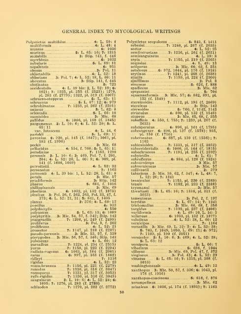 General index to the mycological writings of C. G. Lloyd ... - MykoWeb