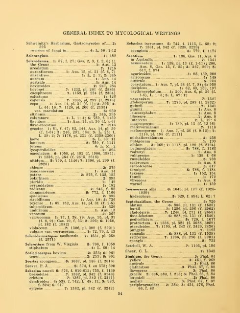 General index to the mycological writings of C. G. Lloyd ... - MykoWeb