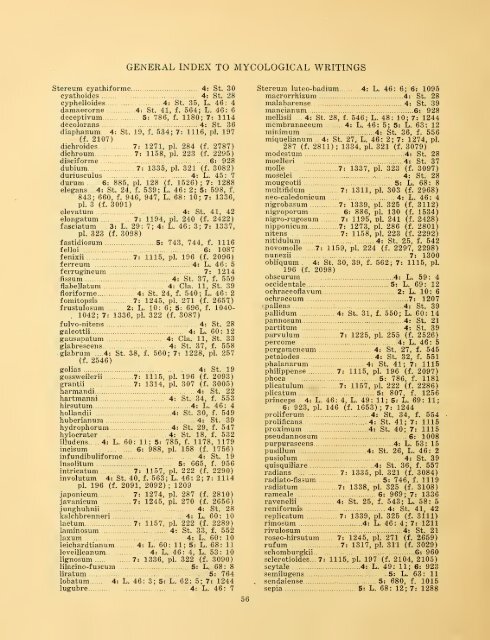 General index to the mycological writings of C. G. Lloyd ... - MykoWeb