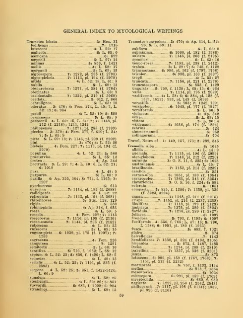 General index to the mycological writings of C. G. Lloyd ... - MykoWeb