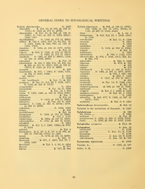 General index to the mycological writings of C. G. Lloyd ... - MykoWeb