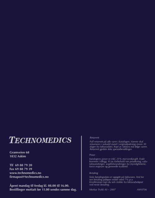 Last ned katalogdel - Technomedics