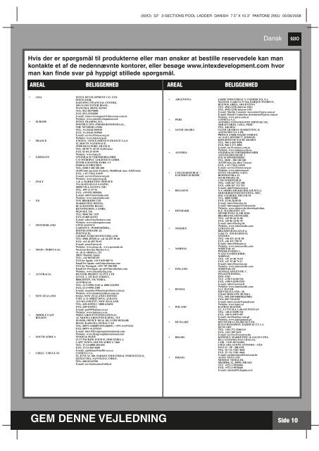 Hent vejledning i PDF format - Intex Nordic