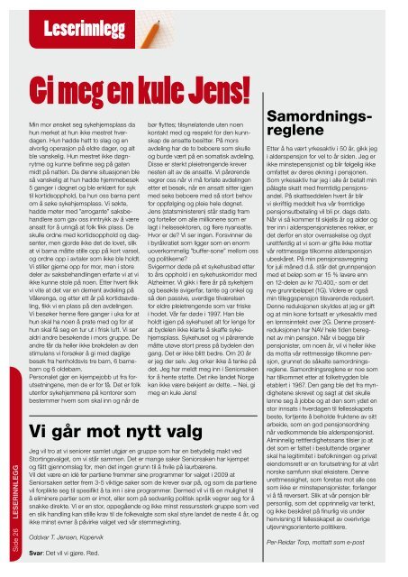 Stadig mindre omsorg! - Seniorsaken