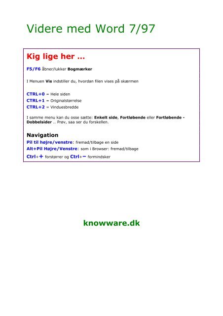 Videre med Word - PDF - KnowWare