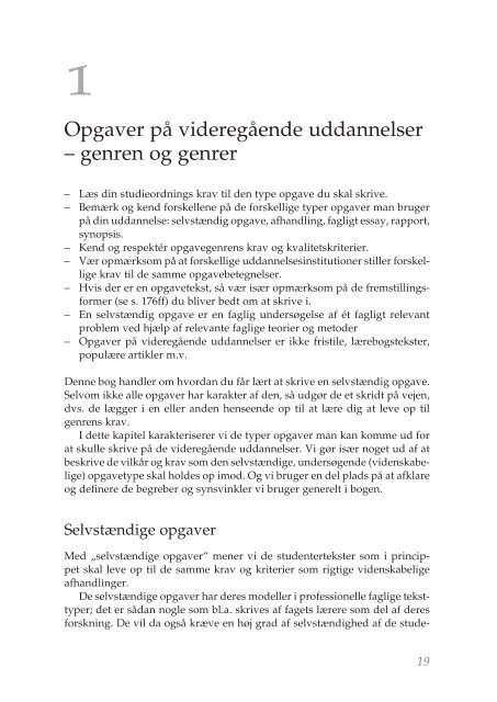 Opgaver på videregående uddannelser – genren og genrer