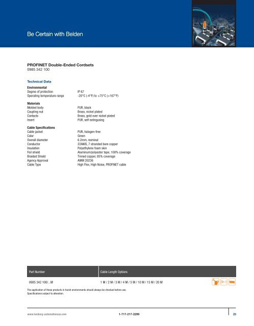 PROFINET®,EtherNet/IP, and Ethernet Connectivity Solutions - Belden