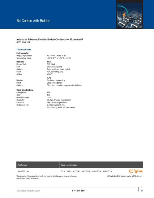 PROFINET®,EtherNet/IP, and Ethernet Connectivity Solutions - Belden