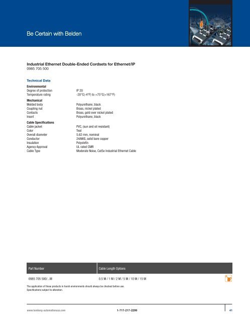 PROFINET®,EtherNet/IP, and Ethernet Connectivity Solutions - Belden