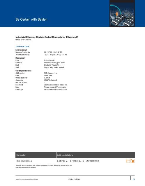 PROFINET®,EtherNet/IP, and Ethernet Connectivity Solutions - Belden