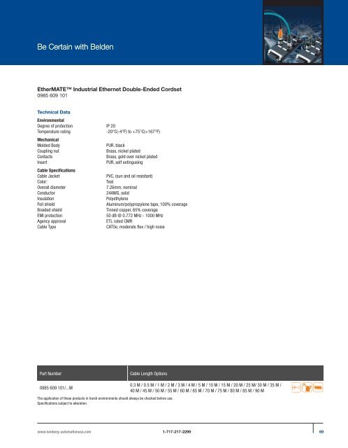 PROFINET®,EtherNet/IP, and Ethernet Connectivity Solutions - Belden