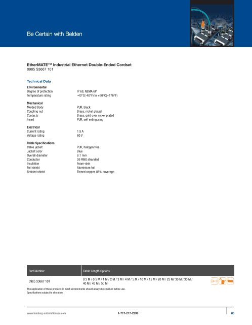 PROFINET®,EtherNet/IP, and Ethernet Connectivity Solutions - Belden