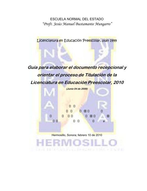 Guía para elaborar el documento recepcional y orientar el proceso ...