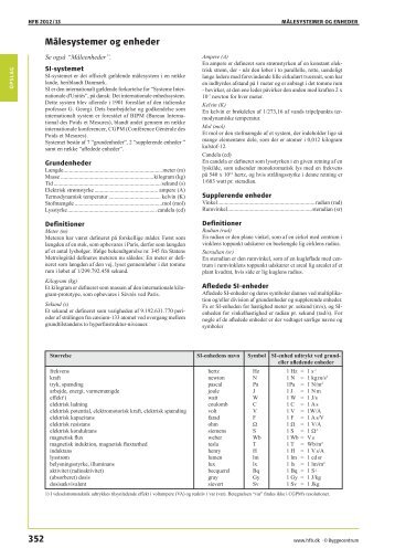 352 Målesystemer og enheder - HFB