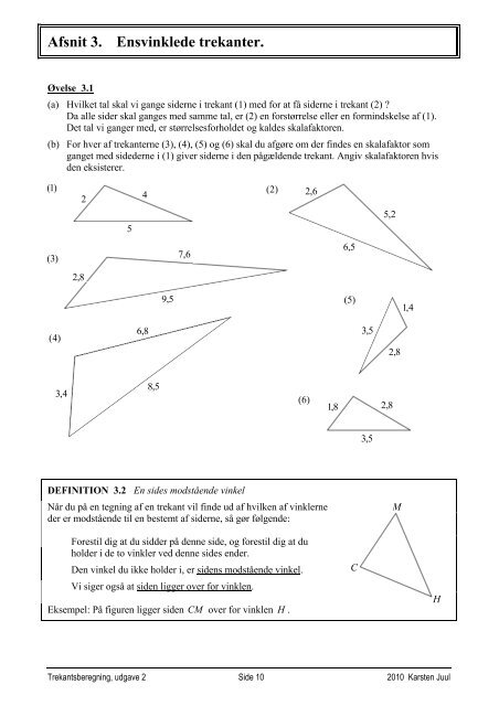 Trekants- beregning - Matematik i gymnasiet og hf