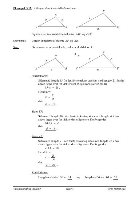 Trekants- beregning - Matematik i gymnasiet og hf