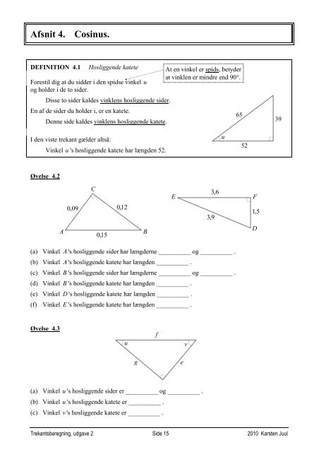 Trekants- beregning - Matematik i gymnasiet og hf