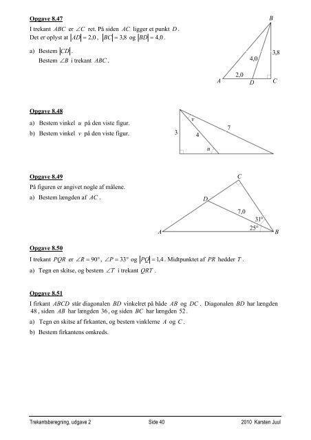 Trekants- beregning - Matematik i gymnasiet og hf