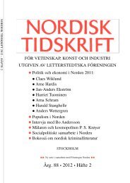 Nordisk Tidskrift 2/12 (PDF 993 KB) - Letterstedtska föreningen