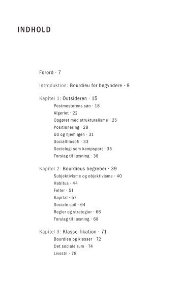 Indholdsfortegnelse - Samfundslitteratur