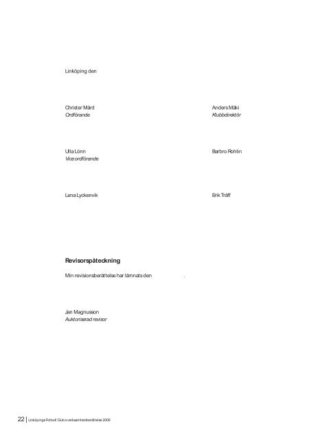 LFC ÅRSBOK 2009 (pdf 1 MB) - Linköpings FC