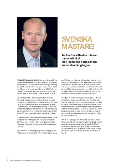 LFC ÅRSBOK 2009 (pdf 1 MB) - Linköpings FC
