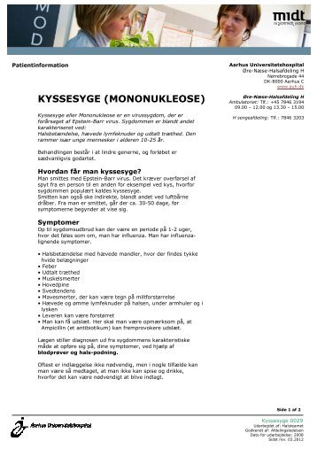 KYSSESYGE (MONONUKLEOSE) - Aarhus Universitetshospital
