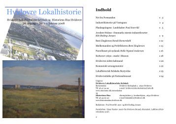 Indhold - Hvidovre Lokalhistoriske Selskab