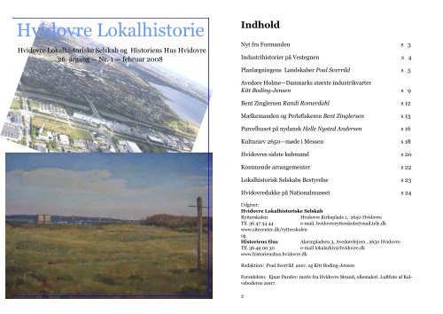 Indhold - Hvidovre Lokalhistoriske Selskab