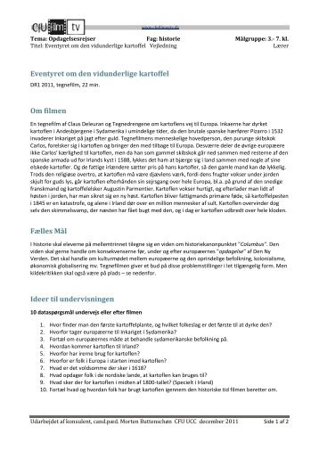 Eventyret om den vidunderlige kartoffel Om filmen ... - CFU film og tv