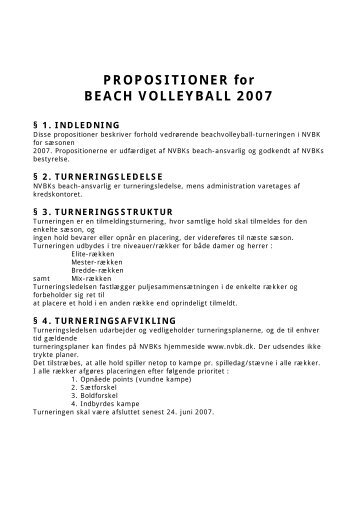 PROPOSITIONER for BEACH VOLLEYBALL 2007