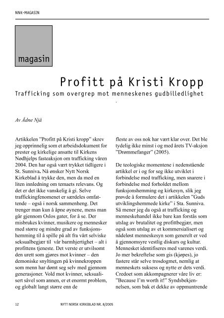 Nytt norsk kirkeblad nr 8-2005 - Det praktisk-teologiske seminar