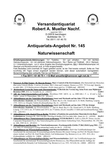 Versandantiquariat Robert A. Mueller Nachf ... - Antikbuch24