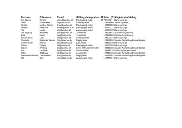 Fornavn Efternavn Email Stillingsbetegnelse Mobilnr. (Ev ... - Cubion