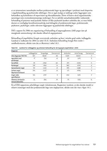 Referenceprogram for angstlidelser hos voksne - Sundhedsstyrelsen