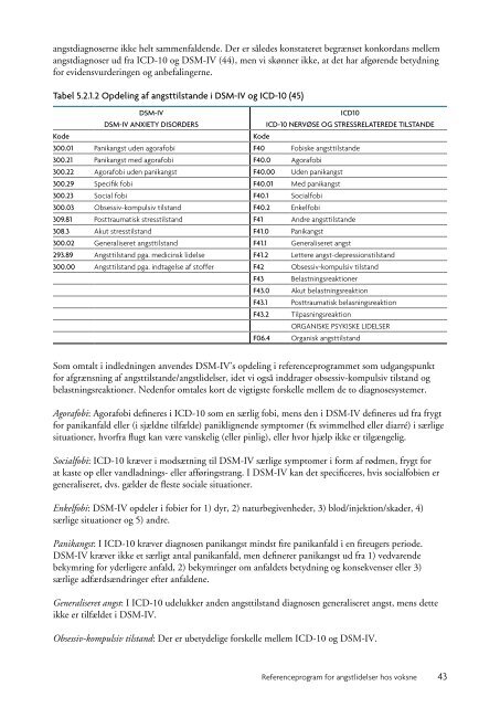 Referenceprogram for angstlidelser hos voksne - Sundhedsstyrelsen