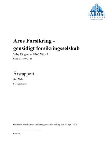 Aros Forsikring - gensidigt forsikringsselskab